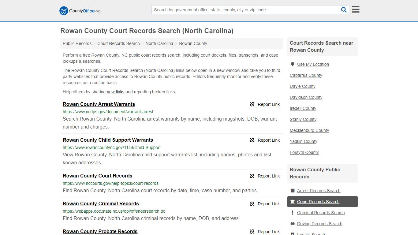 Rowan County Court Records Search (North Carolina) - County Office